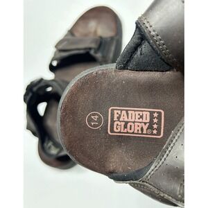 Faded Glory Men 14 Brown Leather‎ Adj. Strap Gladiator Sandals Velcro Gorpcore